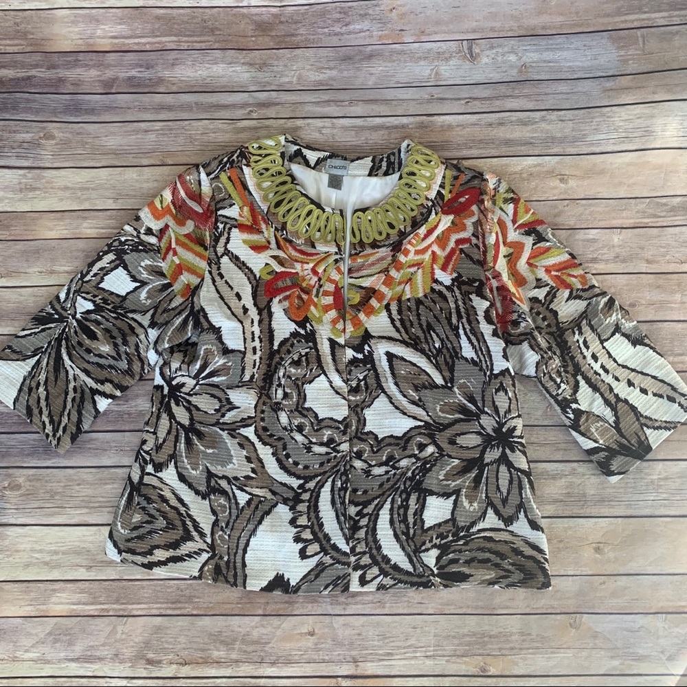 Chico’s Geometric Print Jacket